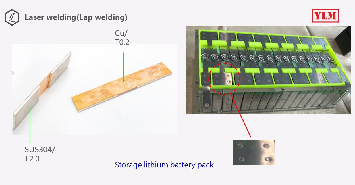 Laser welding of storage lithium battery pack